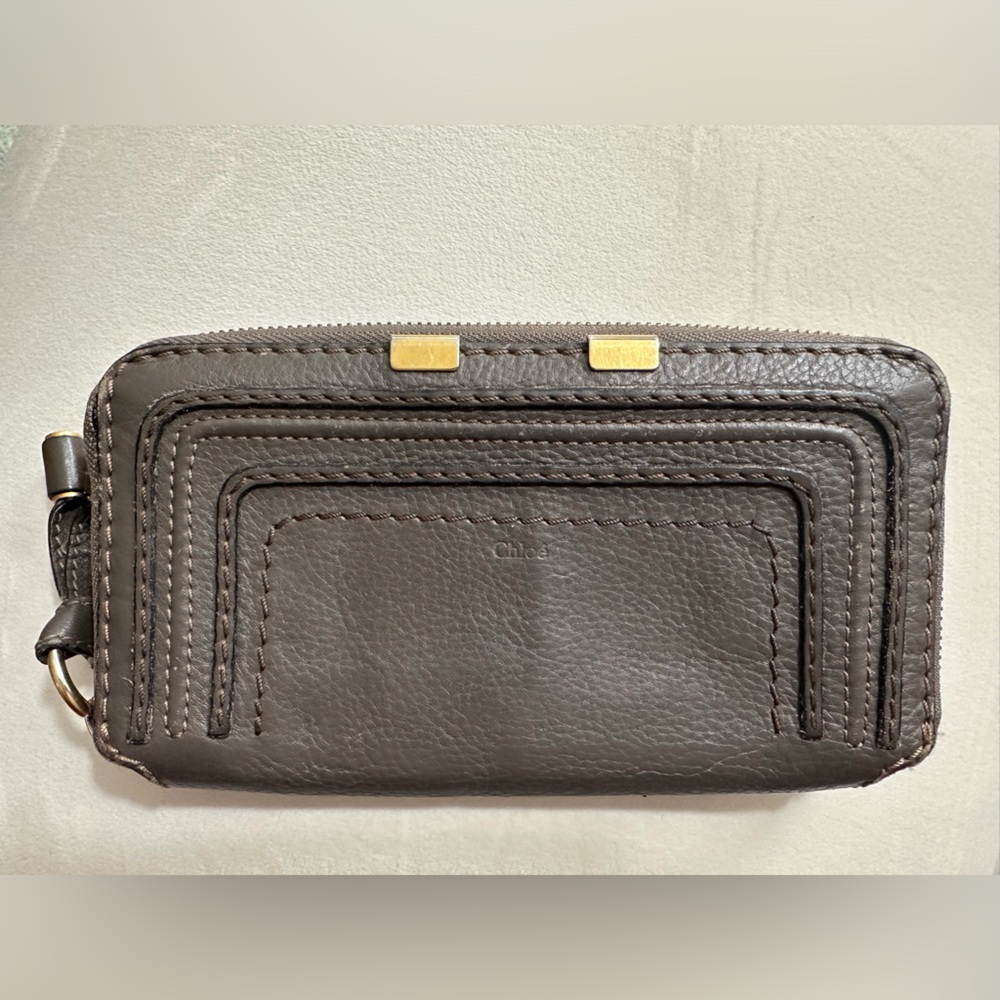 Chloe Marcie continental zip around wallet gray/taupe